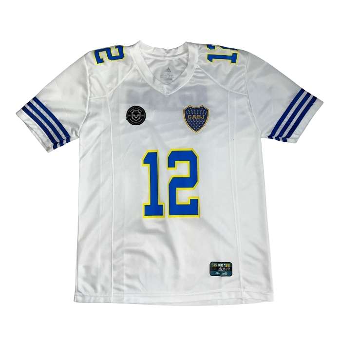 CAMISETA TIPO FUTBOL AMERICANO BOCA BLANCA #12