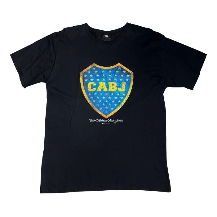 REMERA BOCA ALGODÓN NEGRA ESCUDO GRANDE