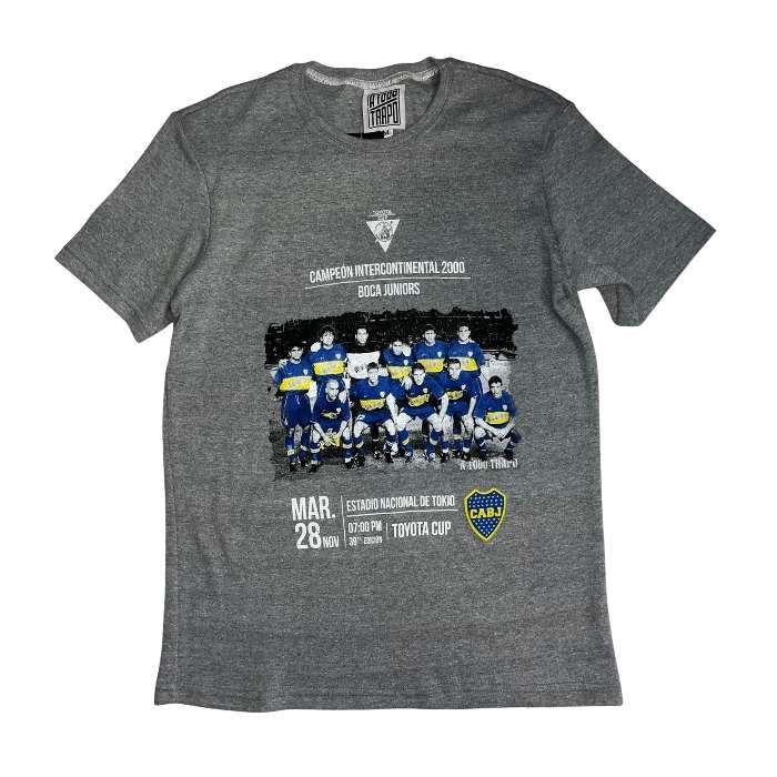 REMERA ALGODON BOCA GRIS " TODO TRAPO"