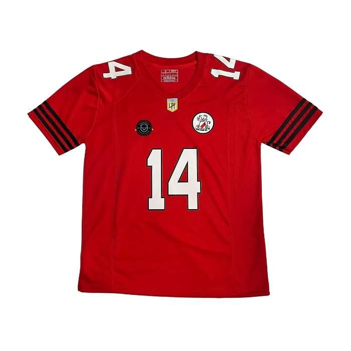 CAMISETA TIPO FUTBOL AMERICANO RIVER ROJA #14