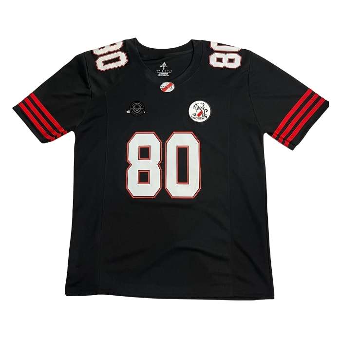 CAMISETA TIPO FUTBOL AMERICANO RIVER NEGRA #80