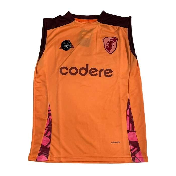 MUSCULOSA RIVER NARANJA CON BORDO