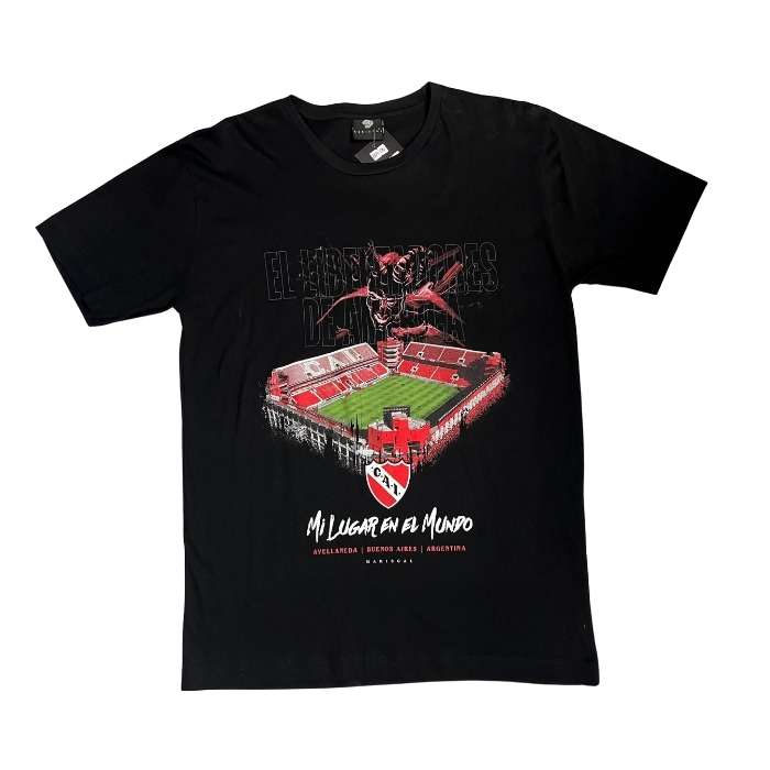 REMERA INDEPENDIENTE ALGODÓN NEGRA ESTADIO