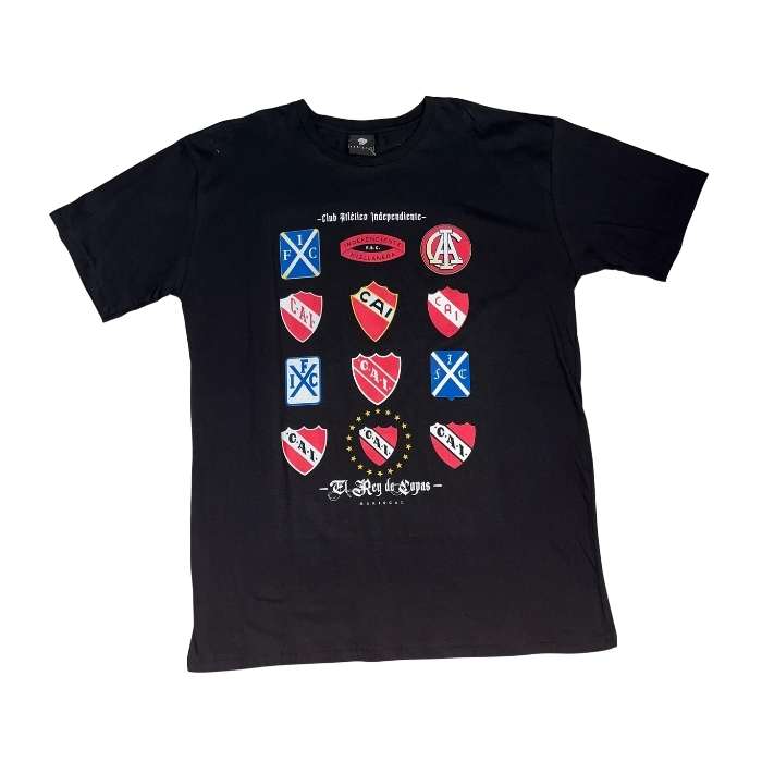 REMERA INDEPENDIENTE ALGODÓN NEGRA MINI ESCUDITOS