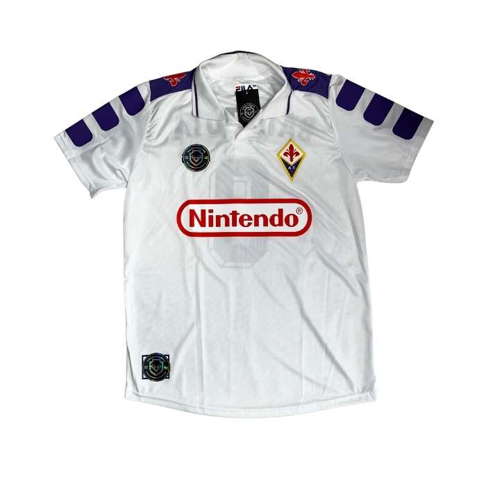 CAMISETA RETRO FIORENTINA BLANCA CON VIOLETA #9 BATISTUTA CHOMBA