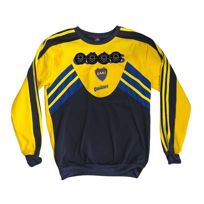 BUZO RETRO BOCA ADIDAS AMARILLO CON AZUL OSCURO